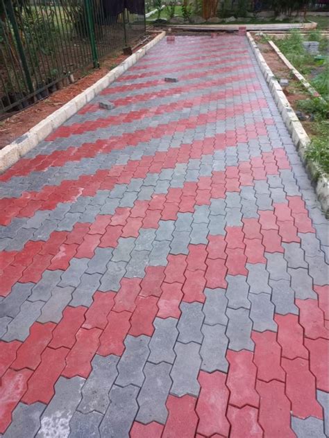 Red And Grey Pathways Interlocking Concrete Paver Blocks 40 Mm At Rs