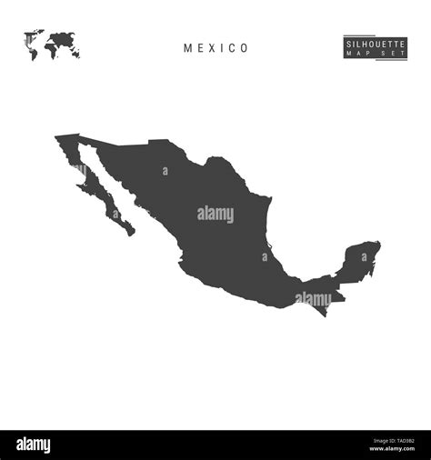 Mexico Blank Map Isolated On White Background High Detailed Black