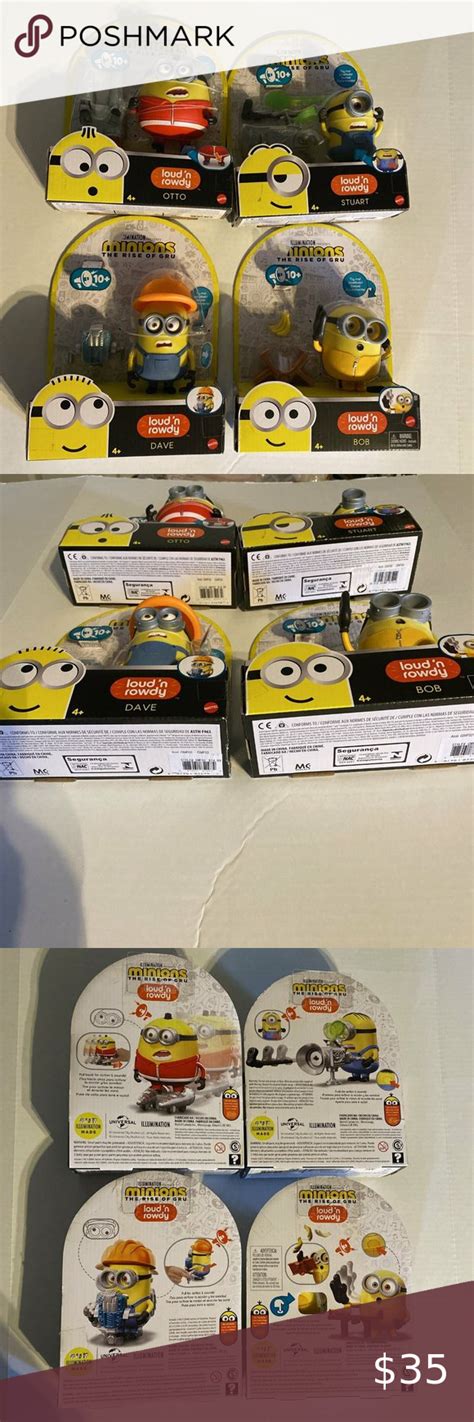 Minions Lot Of 4 The Rise Of Gru Loud N Rowdy Figure Bobdavestuart