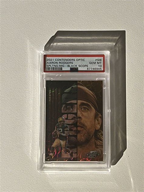 2021 Contenders Optic Aaron Rodgers Spliting Image SSP Black Scope 1 25