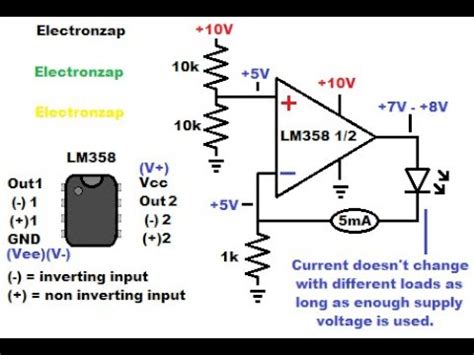 Op Current Source Made With LM358 Operational Amplifier Electronics