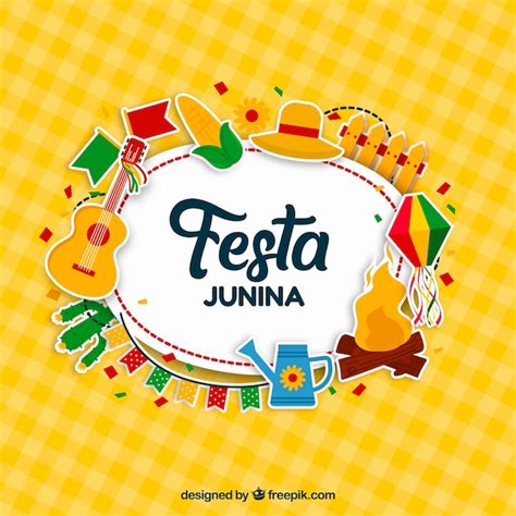 Dise O De Fondo De Festa Junina Con Elementos Vector Premium