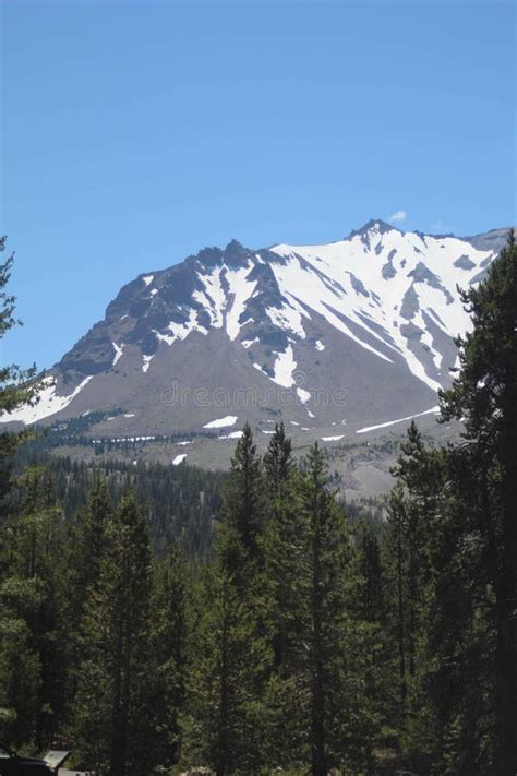 Lassen Peak in Winter Snow at Lassen Volcanic National Park, California ...