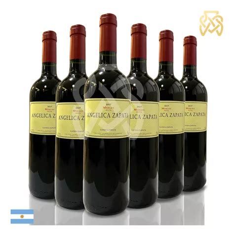 Kit 6 Vinho Argentino Angélica Zapata Merlot Alta Original Frete grátis