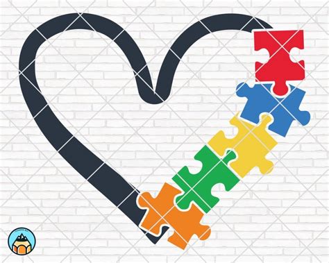 Autism Heart Puzzle Svg