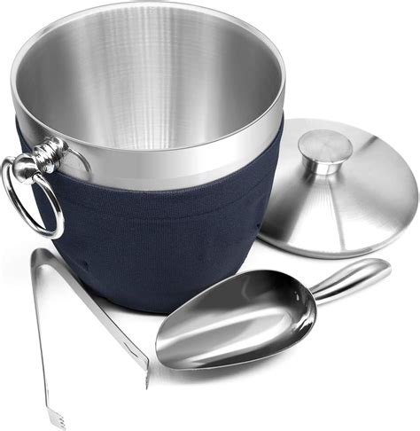 Ice Bucket Insulated Stainless Steel Double Walled Ice Bucket With Lid