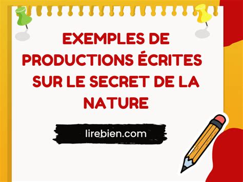 Production Crite Sur Les Secrets De La Nature Exemples Pdf