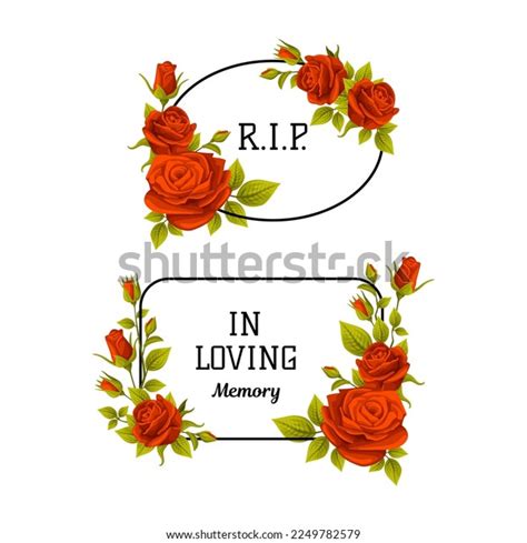 Funeral Red Rose Frame Quote Inscription Stock Vector (Royalty Free ...