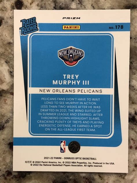 Trey Murphy Iii Donruss Optic Holo Rc Pelicans Ebay