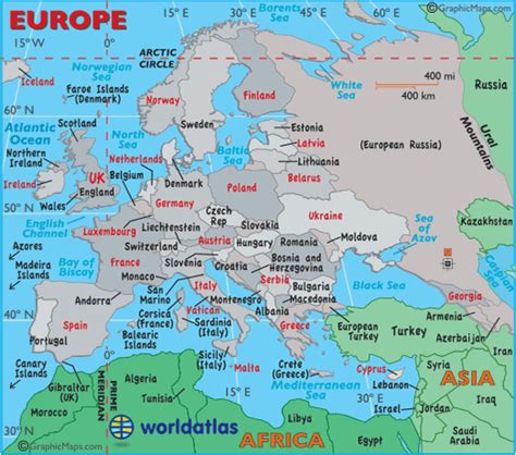 Europe Map - Map of Europe, Europe Maps of Landforms Roads Cities ...