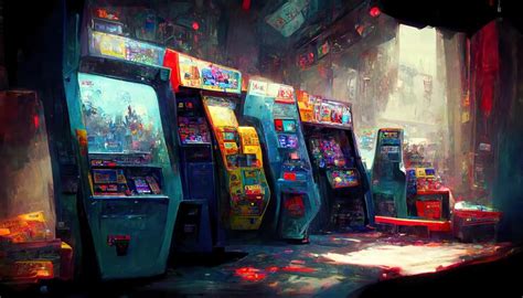 Premium Photo Video Game Arcade Dark Concept Art Illustration