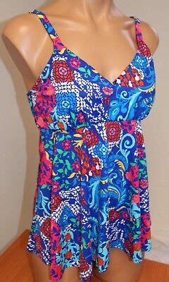 Nwt Swim Solutions Swimsuit Bikini Tankini Top Size Underwire Fits