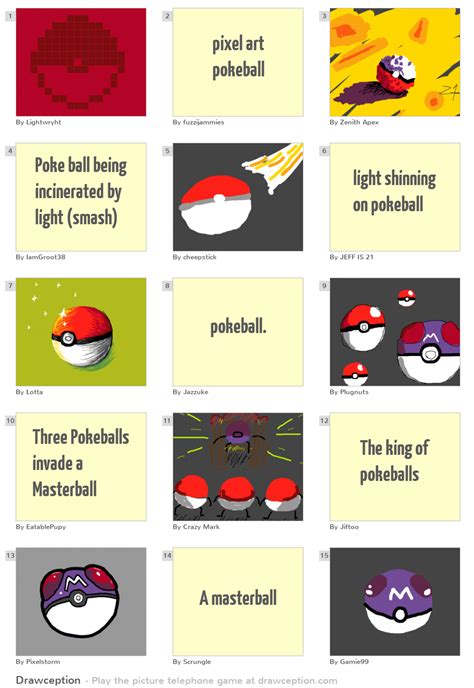 pixel art pokeball - Drawception