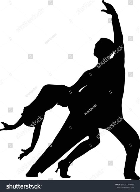 Ballroom Dancing Black Silhouette Couple Dancers Stock Vector (Royalty Free) 1707260926 ...