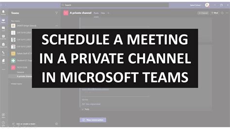 How To Schedule A Meeting In Microsoft Teams Private Channel