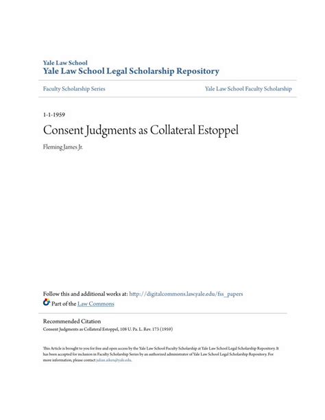 (PDF) Consent Judgments as Collateral Estoppel - DOKUMEN.TIPS