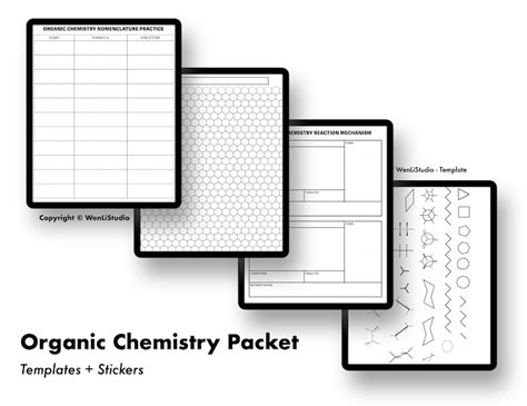 Organic Chemistry Study Pack Stickers Printable Student Etsy