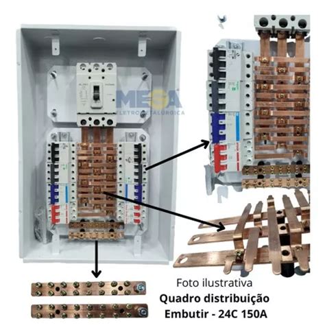 Quadro Trif Sico C Disjuntor Din Barramento A Embutir R Em