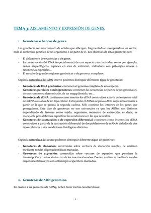 T2 Vectores de clonación TEMA 2 VECTORES DE CLONACIÓN 1