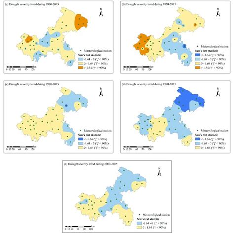 Spatial Trend Evolution Of Annual Drought Duration A And Drought