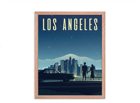 Los Angeles Travel Poster Digital Print Etsy