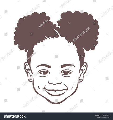 Black African American Little Small Girl Stock Vector Royalty Free 2171687445 Shutterstock