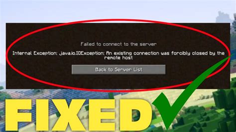 Fix Minecraft Connection Lost Internal Exception