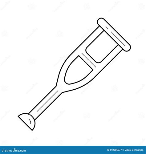 Crutch Line Icon Stock Vector Illustration Of Medical 112585077