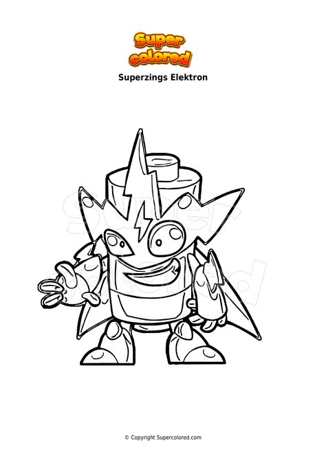 Dibujo Para Colorear Superzings Elektron Supercolored