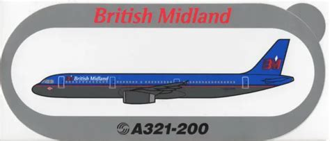 ~ British Midland ~ Airbus A321 200 Sticker Decal ~ Rare ~ £500 Picclick Uk