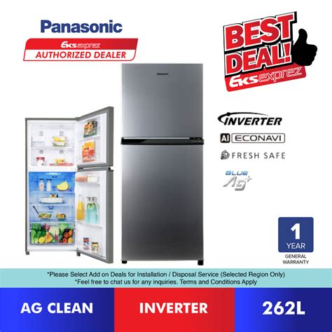 Panasonic Inverter 2 Door Top Freezer Fridge 262L NR TV261APSM Energy