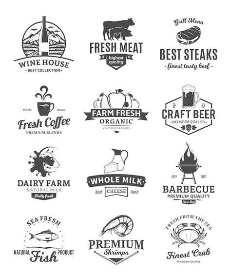 Premium Vector | Vector food logo collection