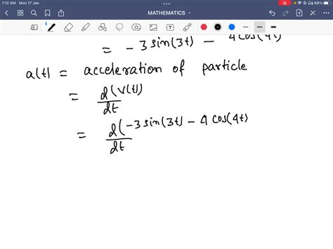 Solved The Position Of A Particle Is Given As X T Cos T Sin T