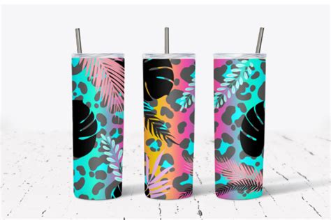 Neon Leopard Sublimation Tumbler Wrap Graphic By Myd Designs Co