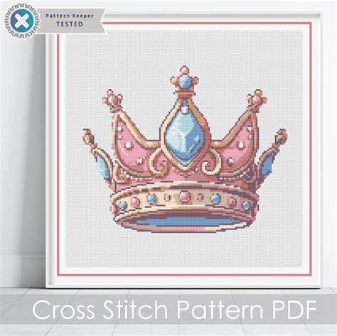 Princess Crown Cross Stitch Pattern - Simone Balman Art