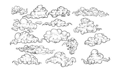 premium vector clouds handdrawn collection