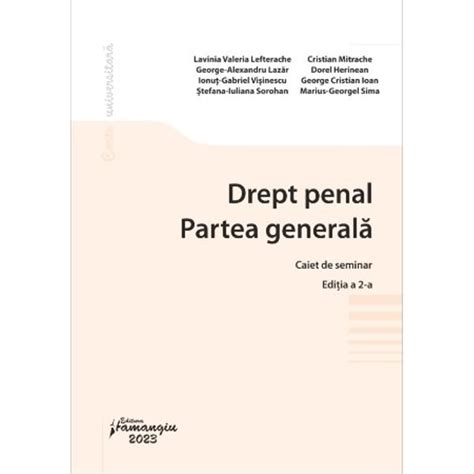 Drept Penal Partea Generala Caiet De Seminar Editia A Ii A