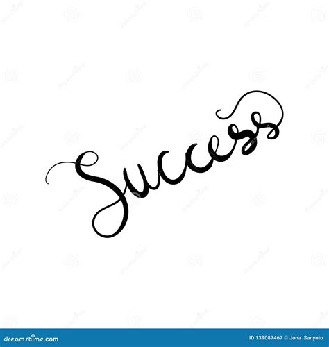 Lettering Word Success Doodle Vector Illustration Stock Vector