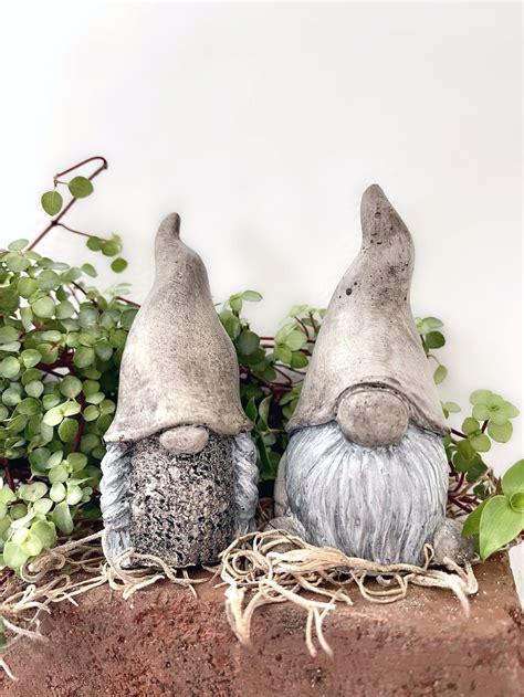 Garden Gnome Couple Statues Gnome Pair Concrete Gnome Etsy