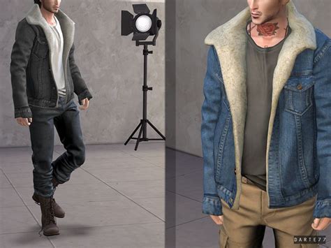 Sherpa Trucker Jacket Early Access Darte77 Custom Content For Ts4 Sims 4 Male Clothes