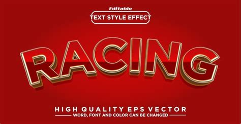 Premium Vector Editable Text Effect Racing Theme Concept