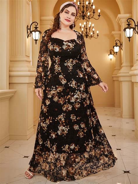 Toleen Women Plus Size Large Maxi Dresses 2022 Luxury Chic Elegant Long Sleeve Floral Turkey