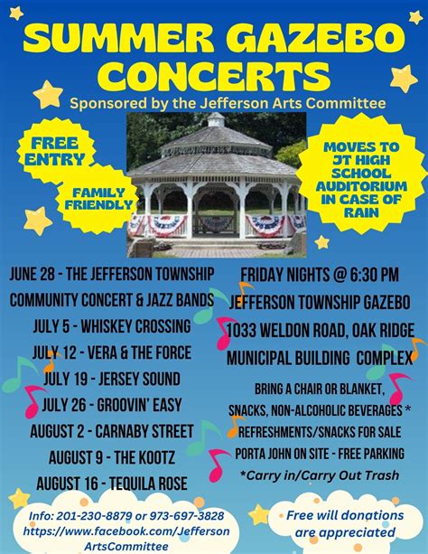 Aug 16 Free Summer Gazebo Concert Tequila Rose Jefferson Nj Patch