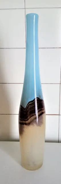 GRAND VASE SOLIFLORE En Verre De Murano En Forme De Bouteille H 50