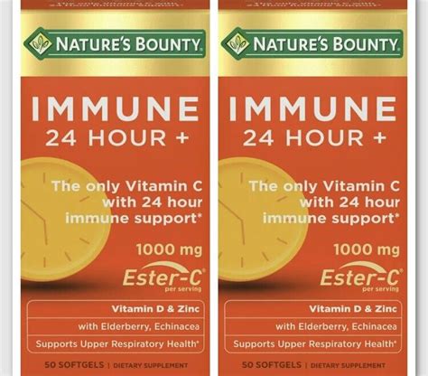 Nature S Bounty Immune Hr Esterc Mg Vitamin C D Zinc Immune