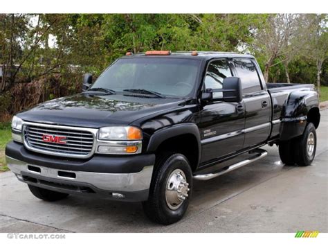 2002 Onyx Black Gmc Sierra 3500 Sle Crew Cab 4x4 Dually 26355667