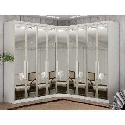 Modulado Closet Completo Espelhado 9 Portas 6 Gavetas Rizon Branco