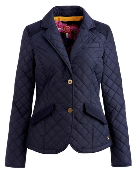 Navy Quilted Jacket Jackets