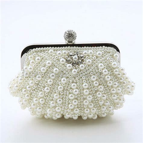 Women Pearl Shell Evening Clutch Bag Handbag Party Shoulder Tote Wallet