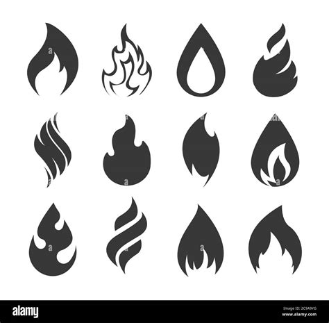 Fire Vector Black And White